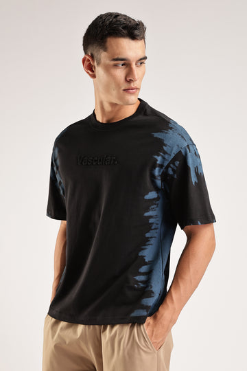 Ink Spill Black Oversized T Shirt