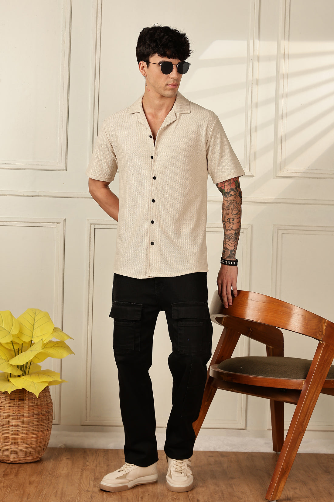 Textured White Shirt