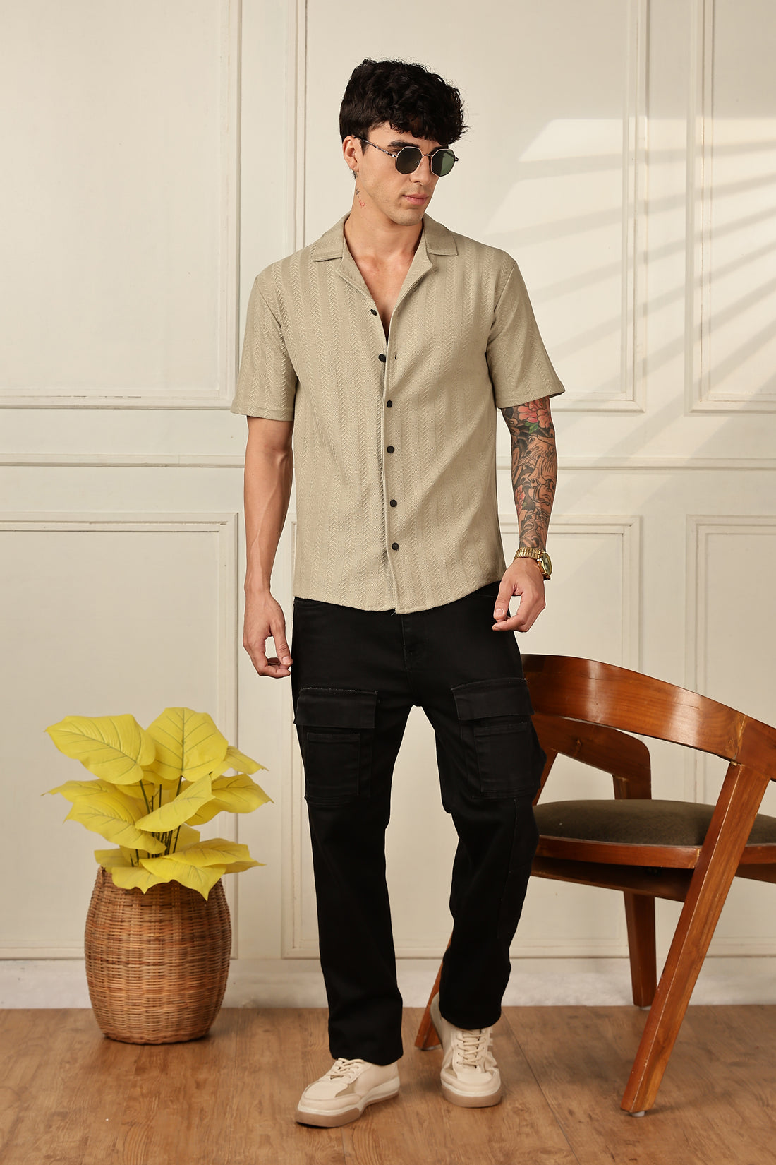 Textured Sage Green Shirt