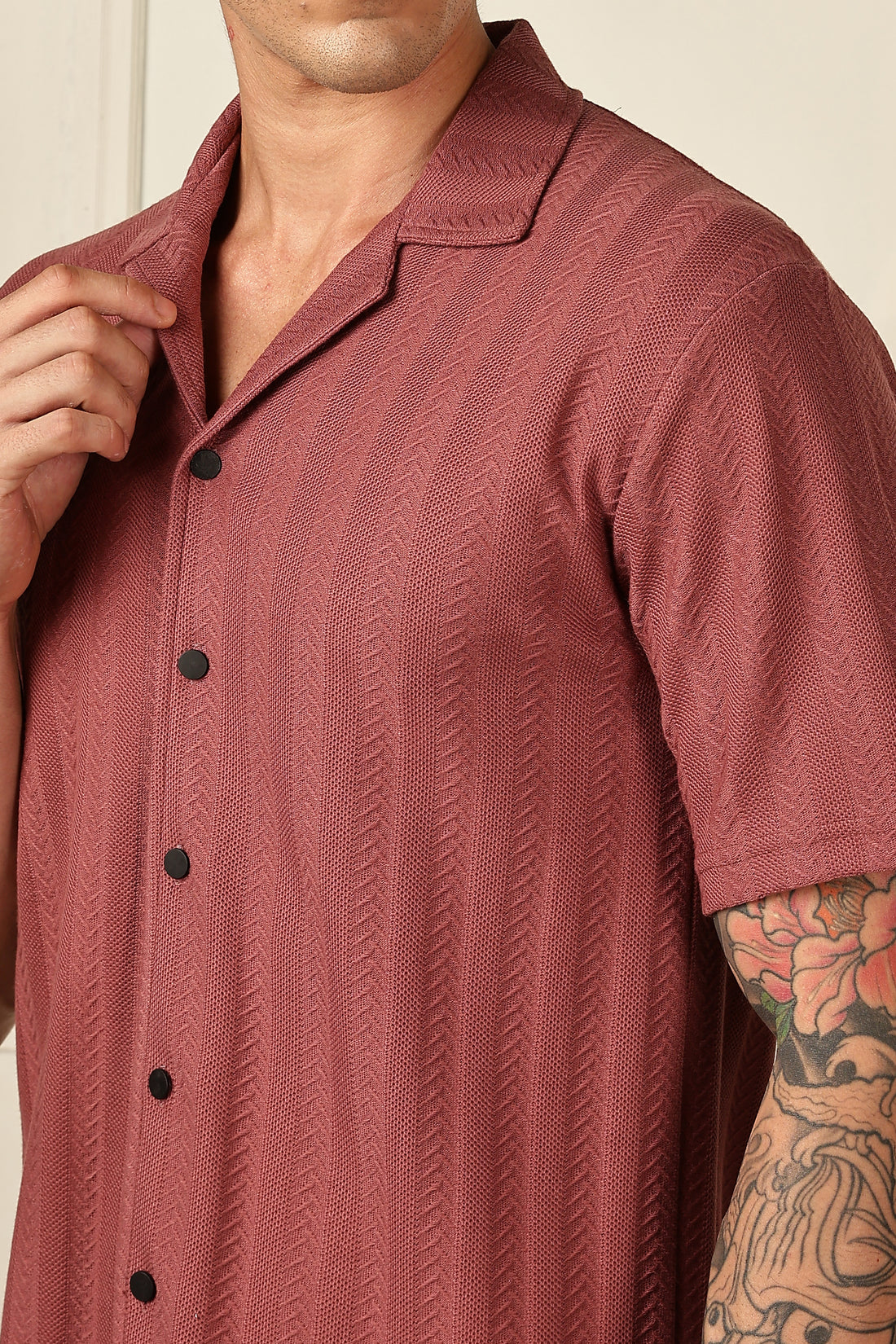 Textured Mauve Shirt