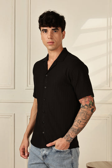 Textured Black Shirt