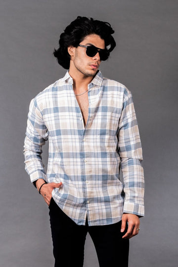 Plaid Check Blue Shirt