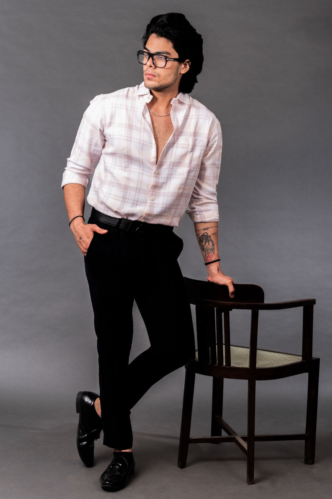 Plaid Check Lilac Shirt