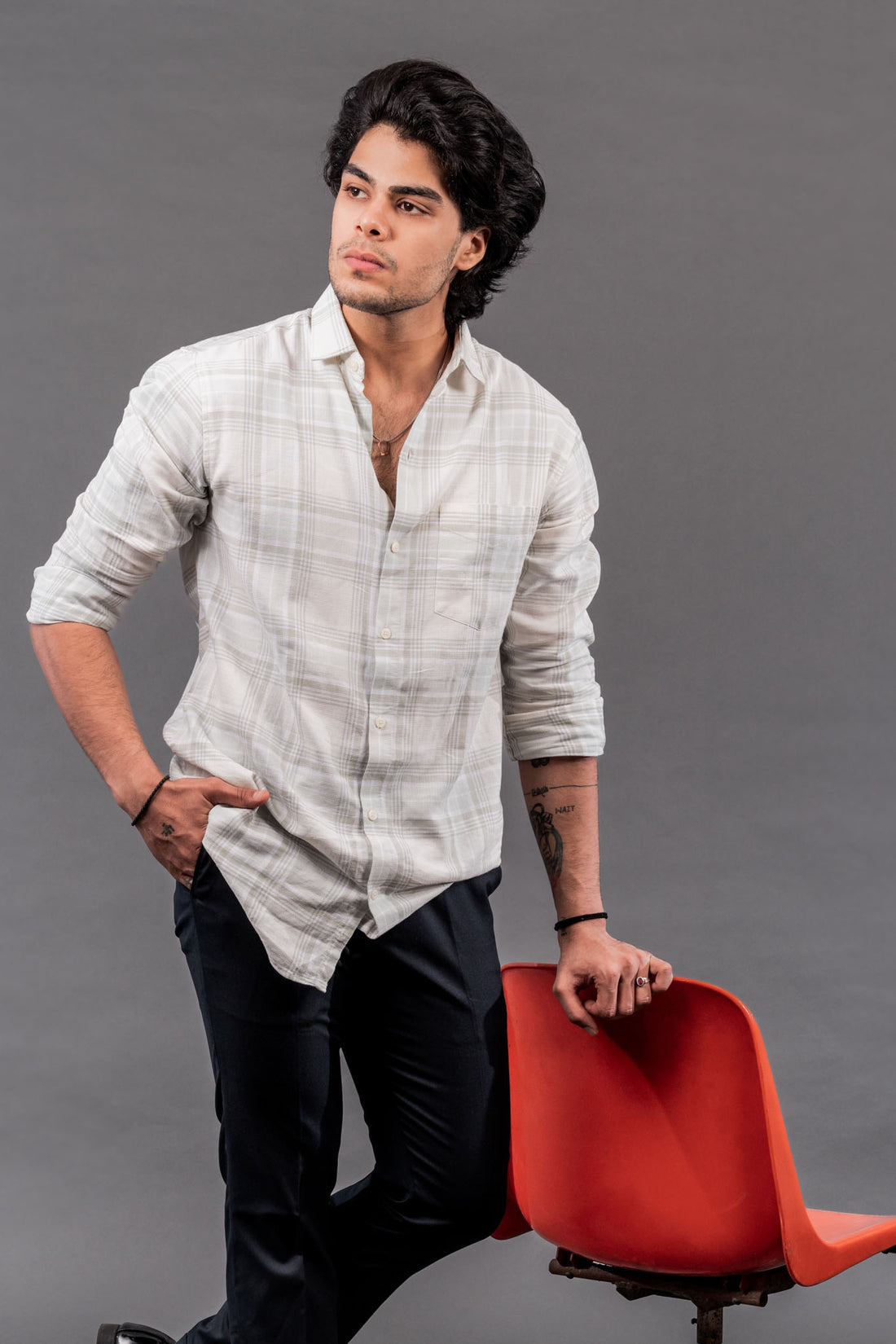 Boxed Checks Green Shirt