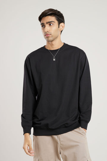 Black Solid Sweatshirt