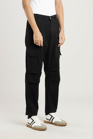 Regular Fit Black Cargo