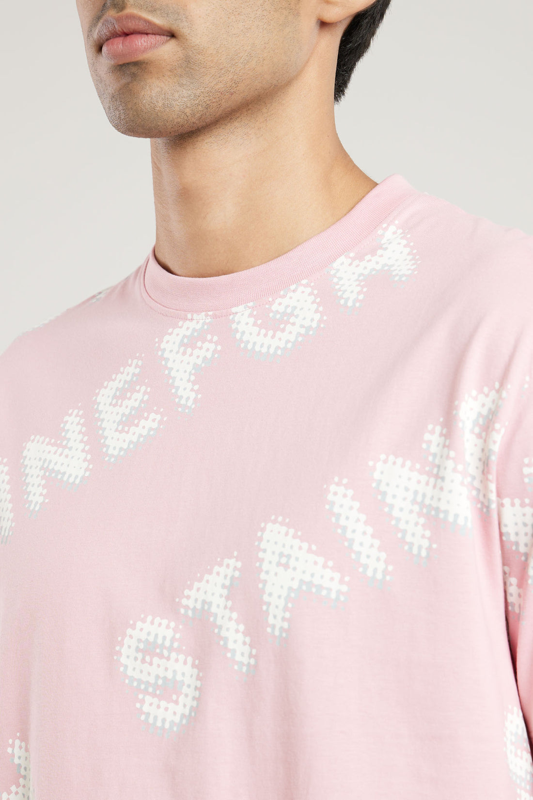 Pink All Over Print Oversized T Shirt