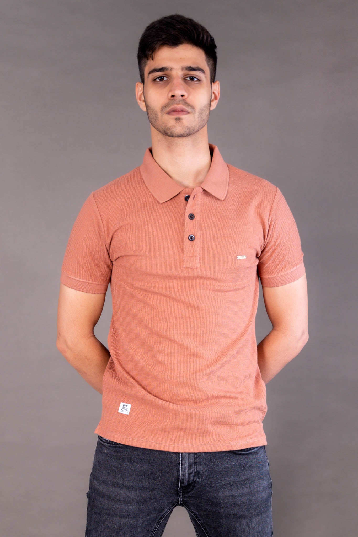 Textured Polo Rust T-Shirt
