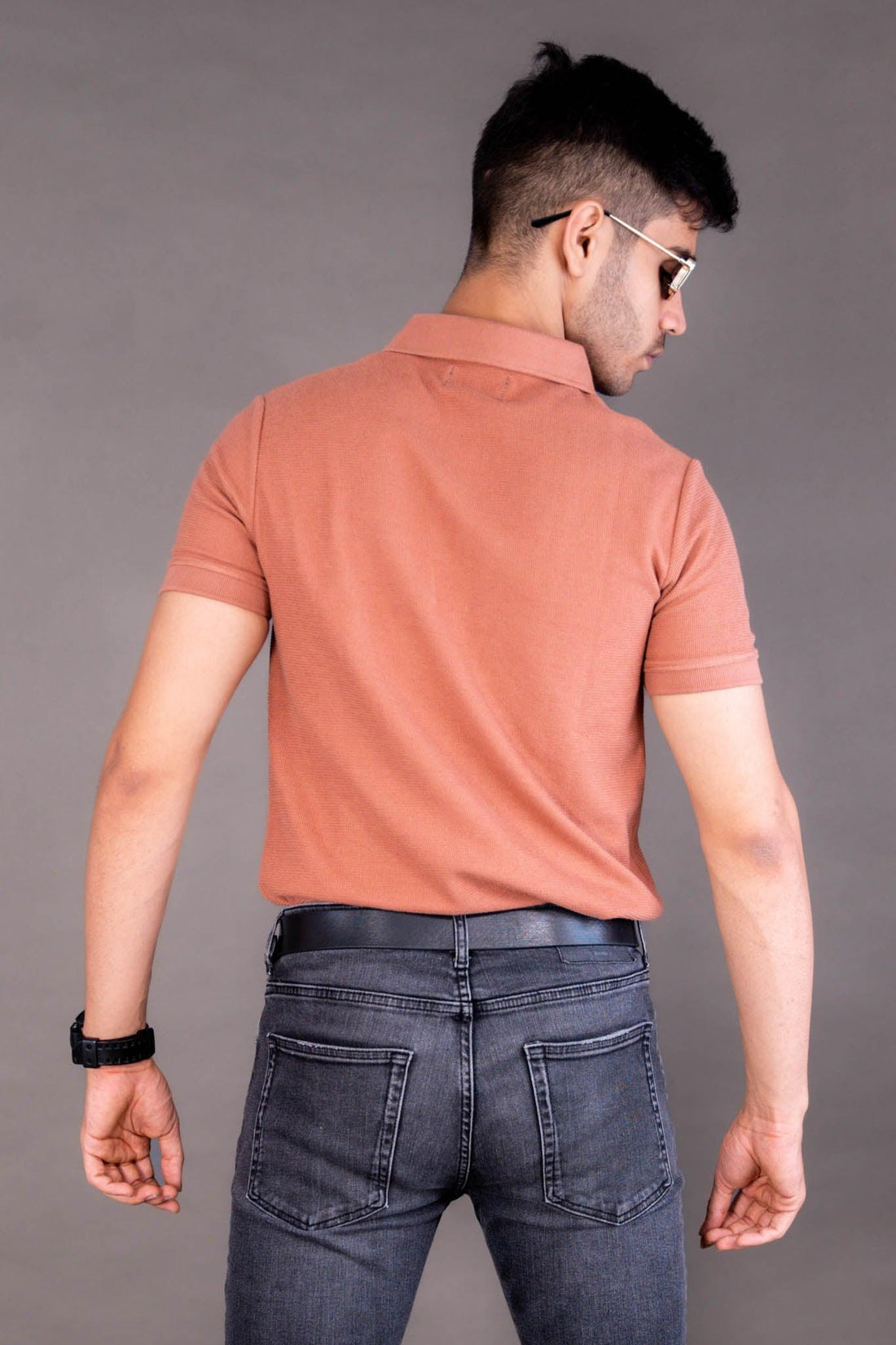 Textured Polo Rust T-Shirt