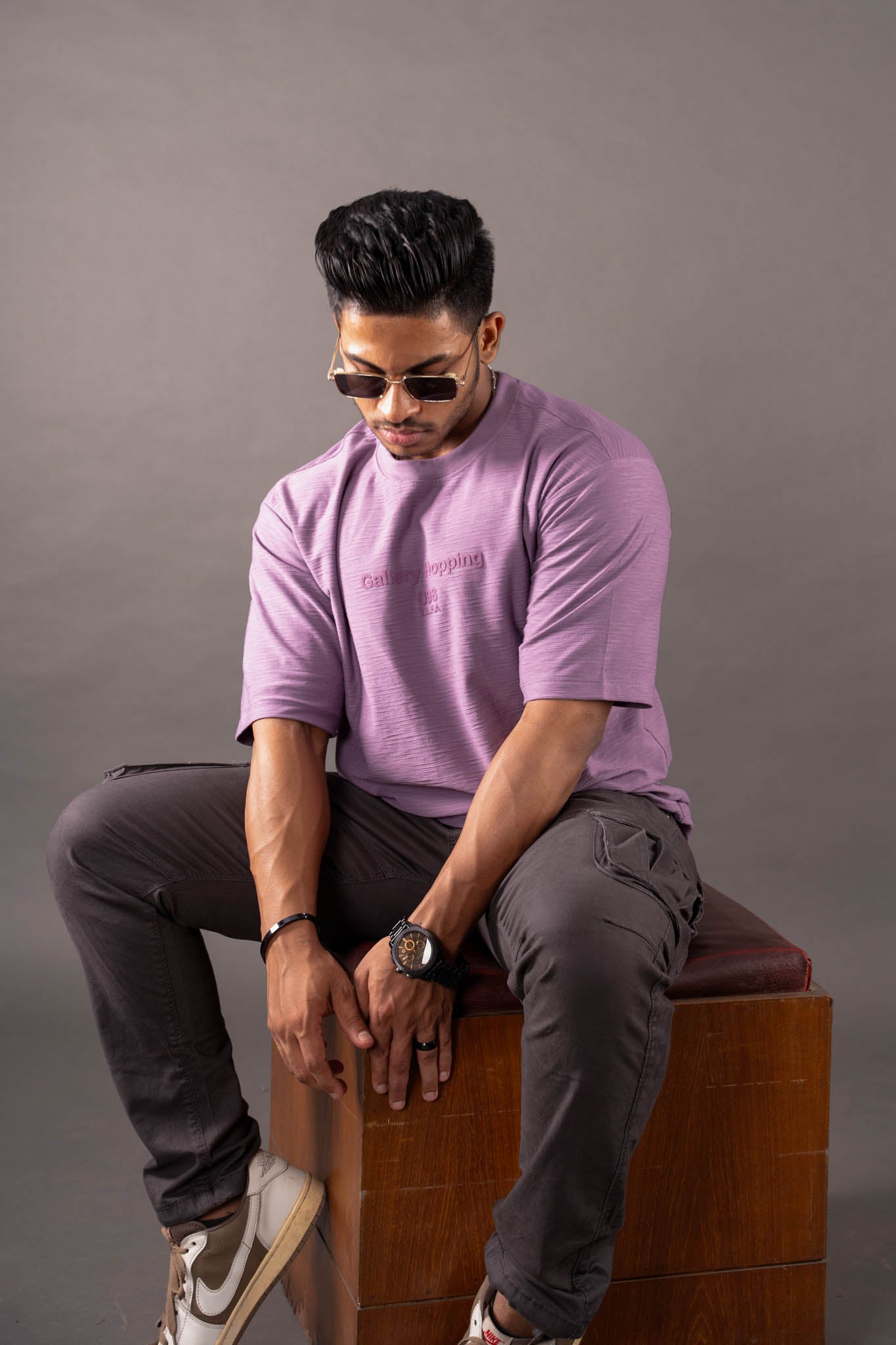 Lilac Jacquard T-Shirt