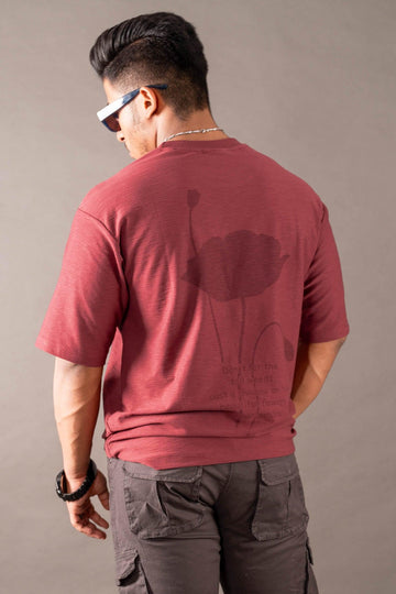 Burgundy Jacquard T-Shirt